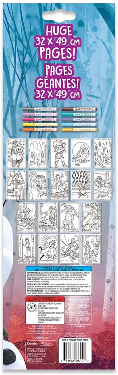 Crayola 30372780 Disney Frozen Ii Poster Coloring Pages With 10 Washable Markers - 32 Cm X 49 Cm - 18 Pages