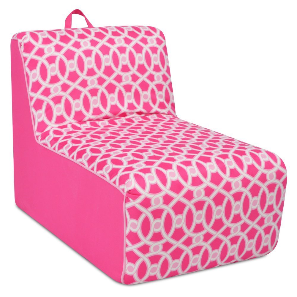 Kangaroo Trading 4076lpppbgpp Tween Lounger With Handle - Loopy Passion Pink With Passion Pink & Bubblegum Welt Trim