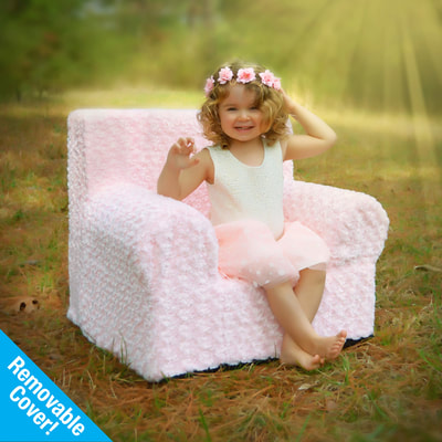 Kangaroo Trading 4078rcp Weston Grab-n-go Kids Foam Chair With Handle - Rose Cuddle Pink