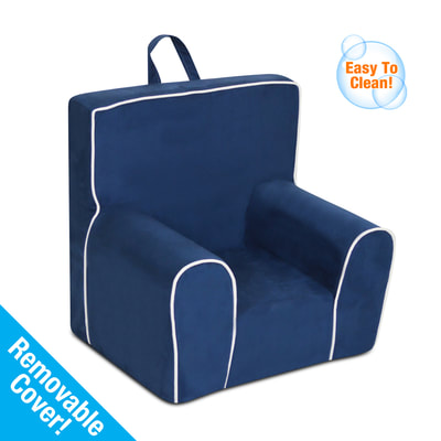 Kangaroo Trading 4060nvw Champion Grab-n-go Foam Chair - Navy With White Welt
