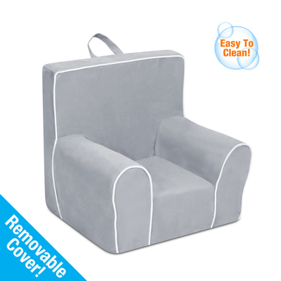 Kangaroo Trading 4060pebw Champion Grab-n-go Foam Chair - Pebbles With White Welt