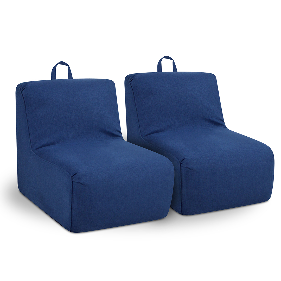 Kangaroo Trading 4500-02mlap Tween Foam Chairs With Handles - Merino Lapis, Navy