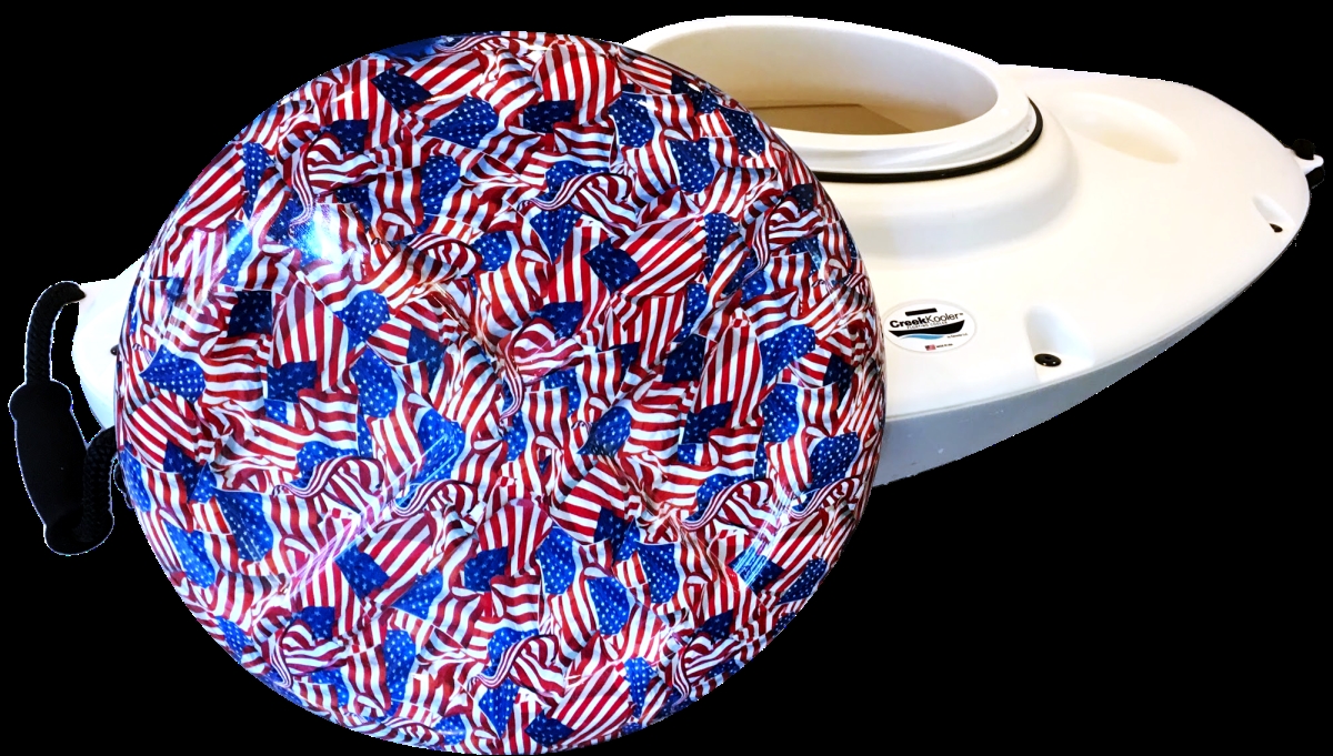 Ld0016 30 Qt. Patriotic Decorative Lid For Creekkooler Floating Cooler - Old Glory