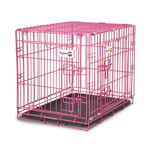 UPC 029695211638 product image for Aspen Pet 41287 24 in. Puppy 2-Door Training Retreat Pink | upcitemdb.com