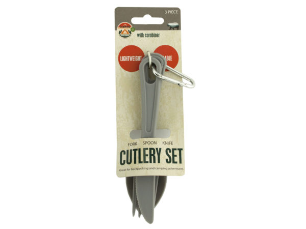 Hi006-36 Camping Cutlery Set With Carabiner - Pack Of 36