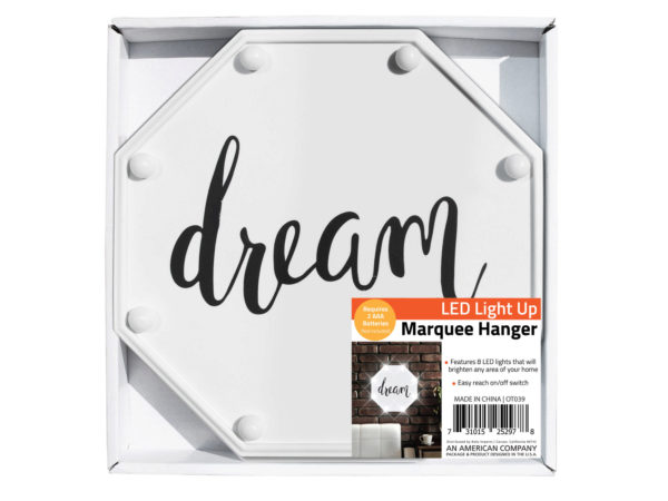 Dream Led Marquee Hanging Wall Sign - Pack Of 16