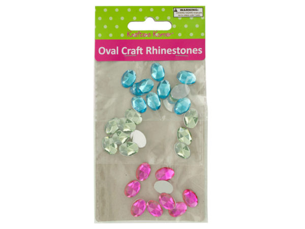 Ac015-60 Faceted Oval Craft Rhinestones - Pack Of 60