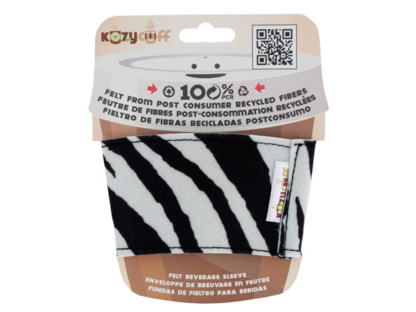 Hh817-24 34 Lbs, Kozy Cuff Felt Beverage Sleeve - Zebra