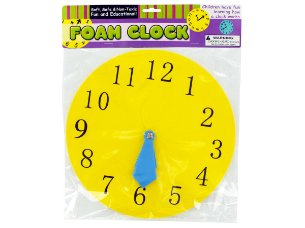 Kl039-24 9 In. Educational Foam Clock - Pack Of 24