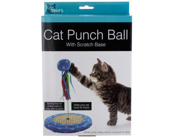 Os942-12 9.75 X 6.75 In. Cat Punch Ball Toy With Scratch Base - Pack Of 12