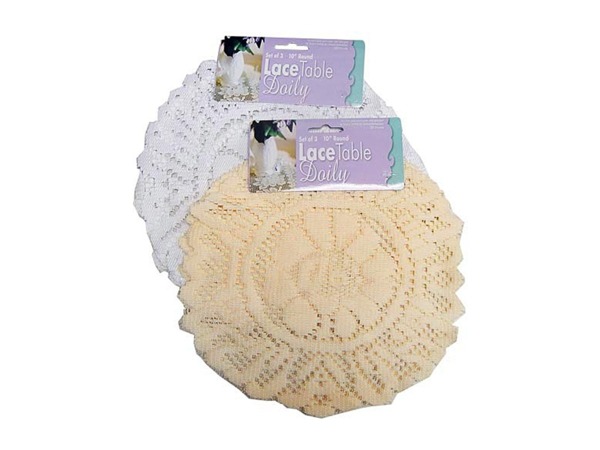 Gm172-24 10 In. Dia. Round Lace Table Doily Set - Pack Of 24