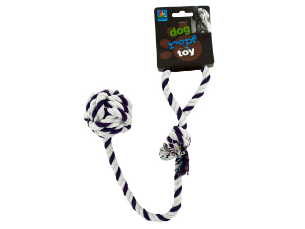18 In. Knotted Rope Dog Toy With Ball - Pack Of 48