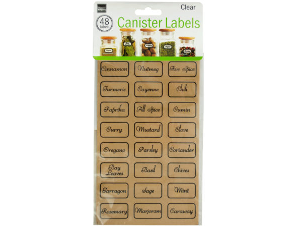 Cg943-48 1.37 X 0.75 In. Clear Kitchen Canister Labels - Pack Of 48