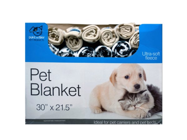 Gr177-48 Fleece Paw Print Pet Blanket Countertop Display - Pack Of 48