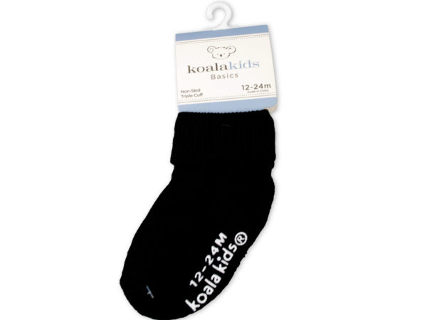 Gh666-24 Koala Kids Basics Black Socks, Size 12-24 Months - Pack Of 24