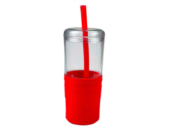 Hc398-24 21 Oz Keep Cool Red Grip Tumbler With Straw - Pack Of 24