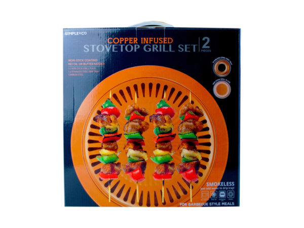 Hr443-4 Copper Infused Stovetop Indoor Smokeless Grill - Case Of 4