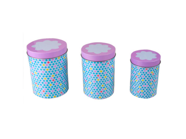 Ka553-24 Tin Jar Tall Canisters, Multi Color - Set Of 24