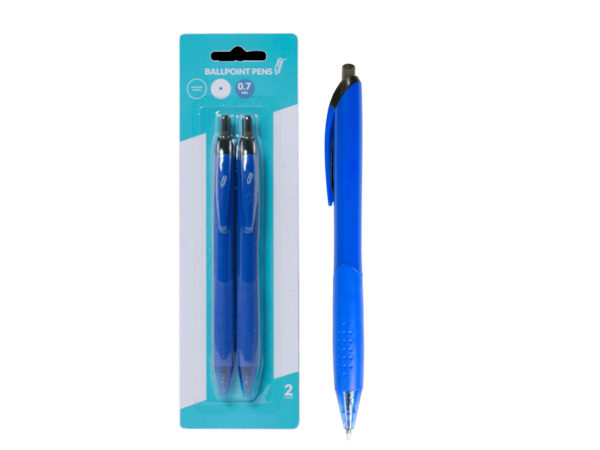 Retractable 0.7 Mm Ballpoint Pens, Blue - 2 Per Pack - Pack Of 96