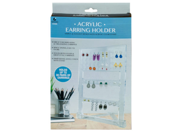 Acrylic Earring Holder With Stand - Pack Of 24