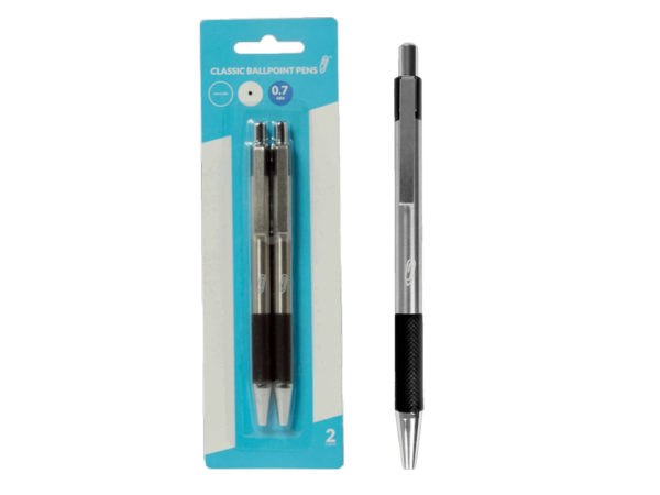 Retractable Classic Ballpoint Pens, Black - 2per Pack - Pack Of 96