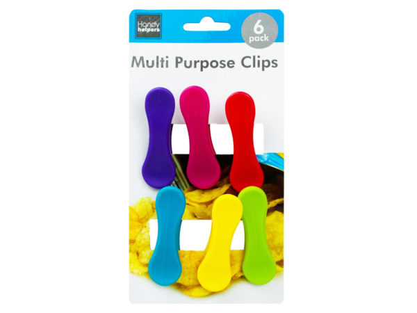 Hx453-12 6 Piece Colorful Bag Clips - Pack Of 12