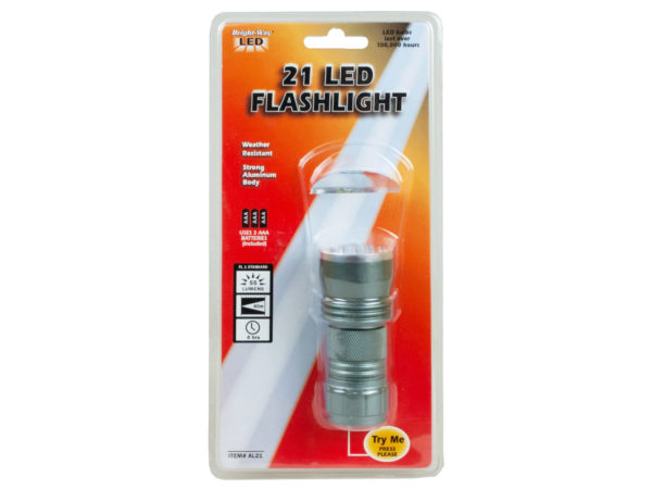 21 Led Weather Resistant Flashlight - Pack Of 12