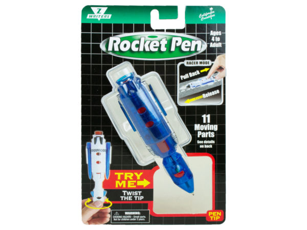 Af611-12 Blue Pull Back Rocket Pen - Pack Of 12