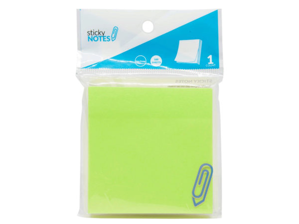 Ci133-96 3 X 3 In. Neon Green Sticky Notes - Pack Of 96