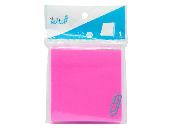 Ci135-72 3 X 3 In. Neon Pink Sticky Notes - Pack Of 72