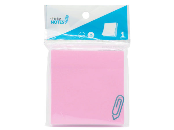Ci137-96 3 X 3 In. Pink Sticky Notes - Pack Of 96