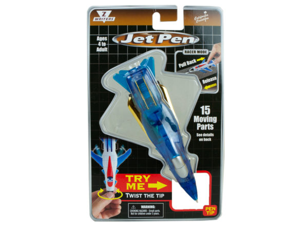 Af607-12 Blue Pull Back Jet Pen - Pack Of 12