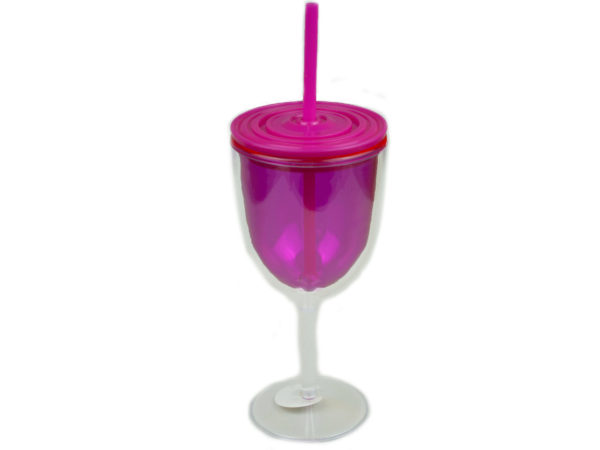 Bk106-12 12 Oz Hot Pink Wine Sipper - Pack Of 12