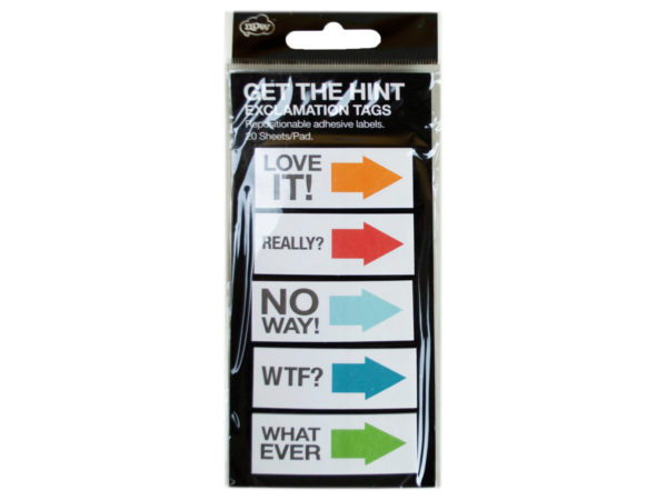 Mk238-24 Get The Hint Exclamation Sticky Note Tags - 24 Piece