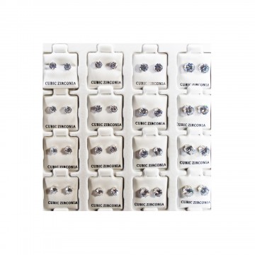 Bi578-72 Cubic Zirconia Earrings Refill - 72 Piece