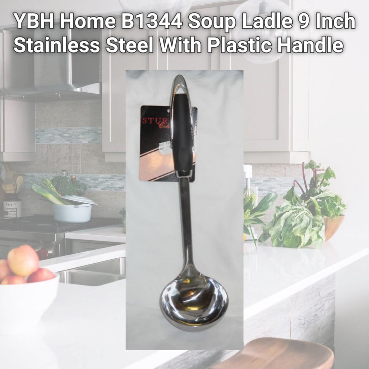 Picture of YBH Home B1344 Soup Ladle 9 Inch Stainless Steel With Plastic Handle