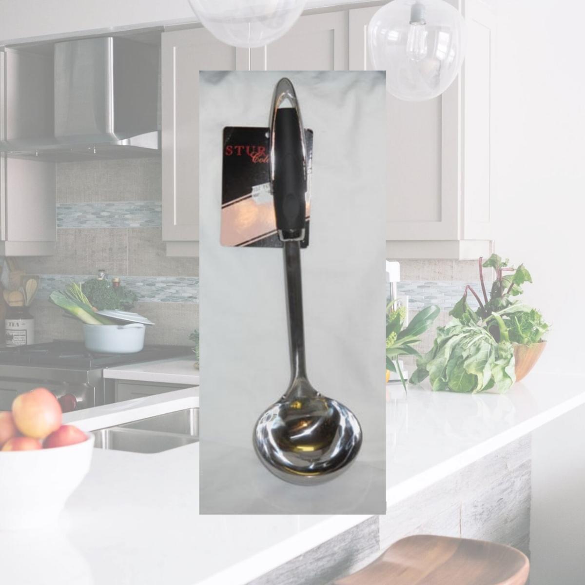 Picture of YBH Home B1344 Soup Ladle 9 Inch Stainless Steel With Plastic Handle