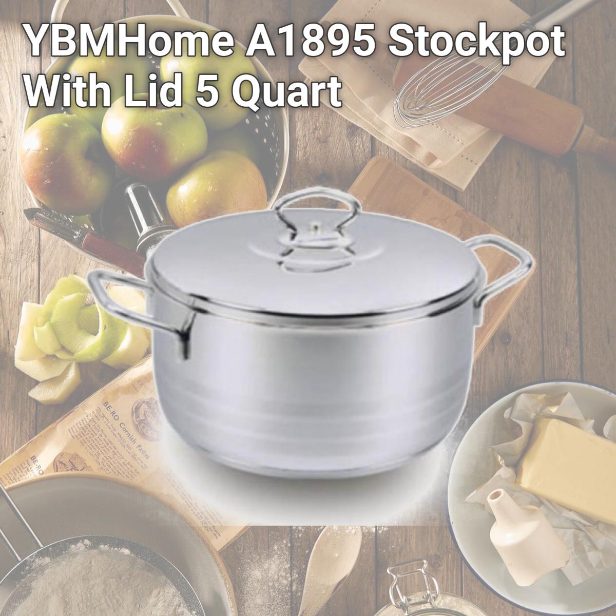 Picture of YBMHome A1895 Stockpot With Lid 5 Quart