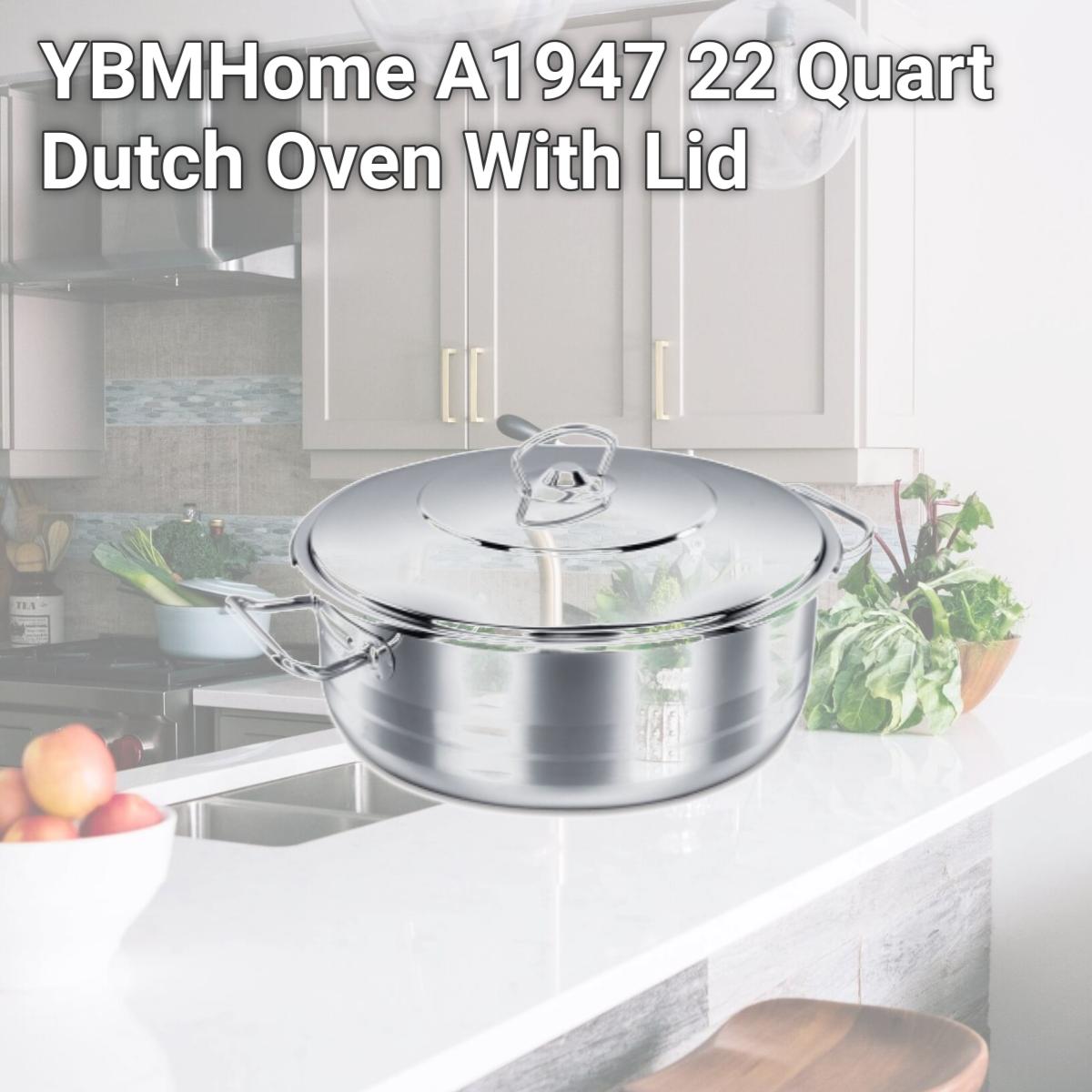 Picture of YBMHome A1947 22 Quart Dutch Oven With Lid