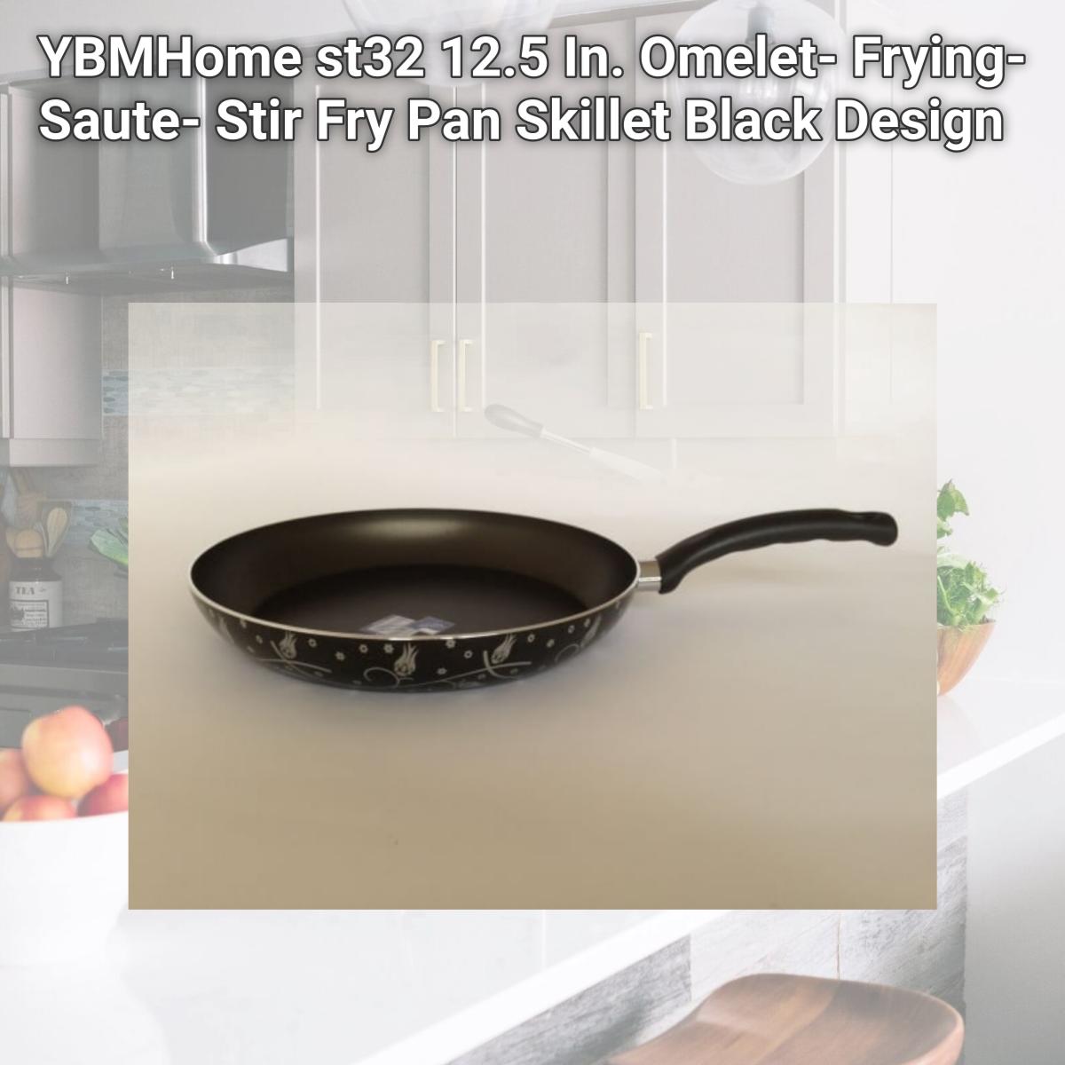 Picture of YBMHome st32 12.5 In. Omelet- Frying- Saute- Stir Fry Pan Skillet Black Design