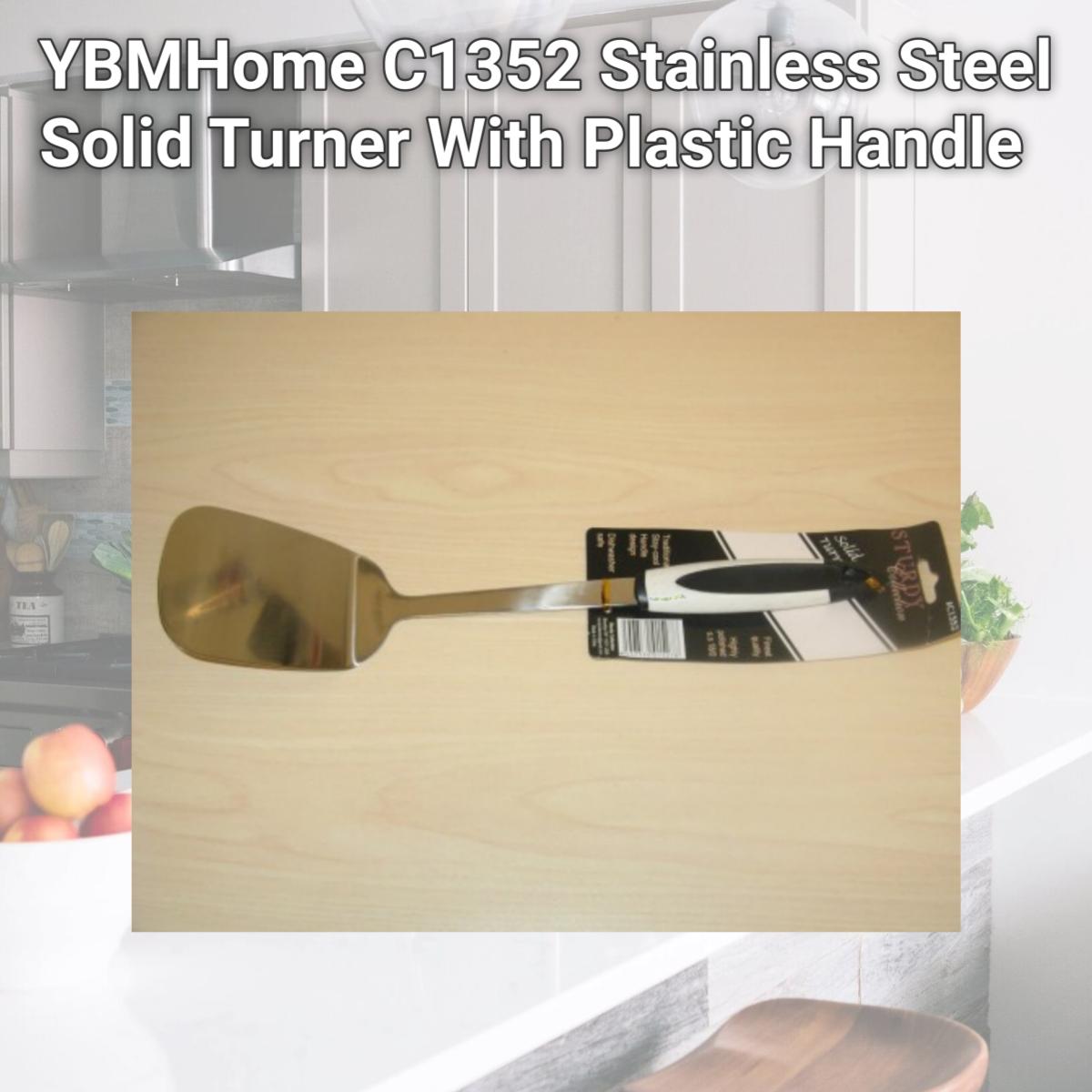 Picture of YBMHome C1352 Stainless Steel Solid Turner With Plastic Handle