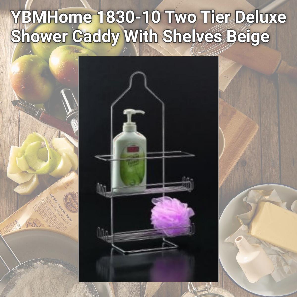 Picture of YBMHome 1830-10 Two Tier Deluxe Shower Caddy With Shelves Beige