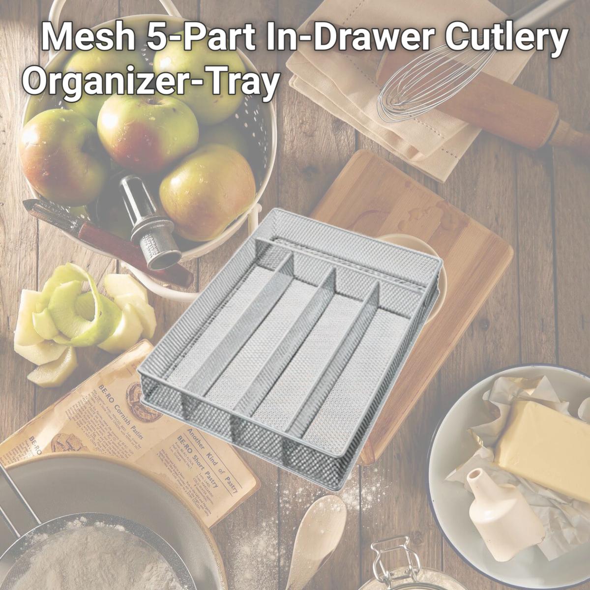 Picture of YBMHome 196 Mesh 5-Part In-Drawer Cutlery Organizer-Tray