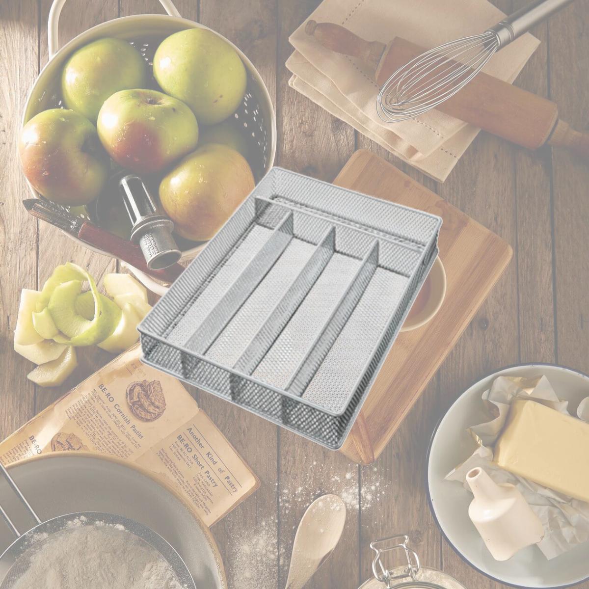 Picture of YBMHome 196 Mesh 5-Part In-Drawer Cutlery Organizer-Tray