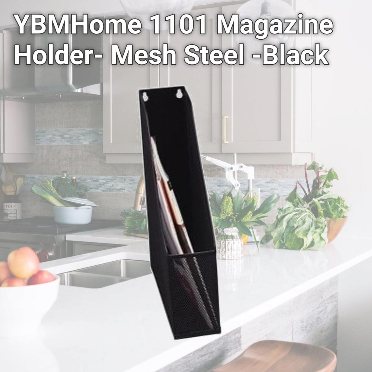 Picture of YBMHome 1101 Magazine Holder- Mesh Steel -Black
