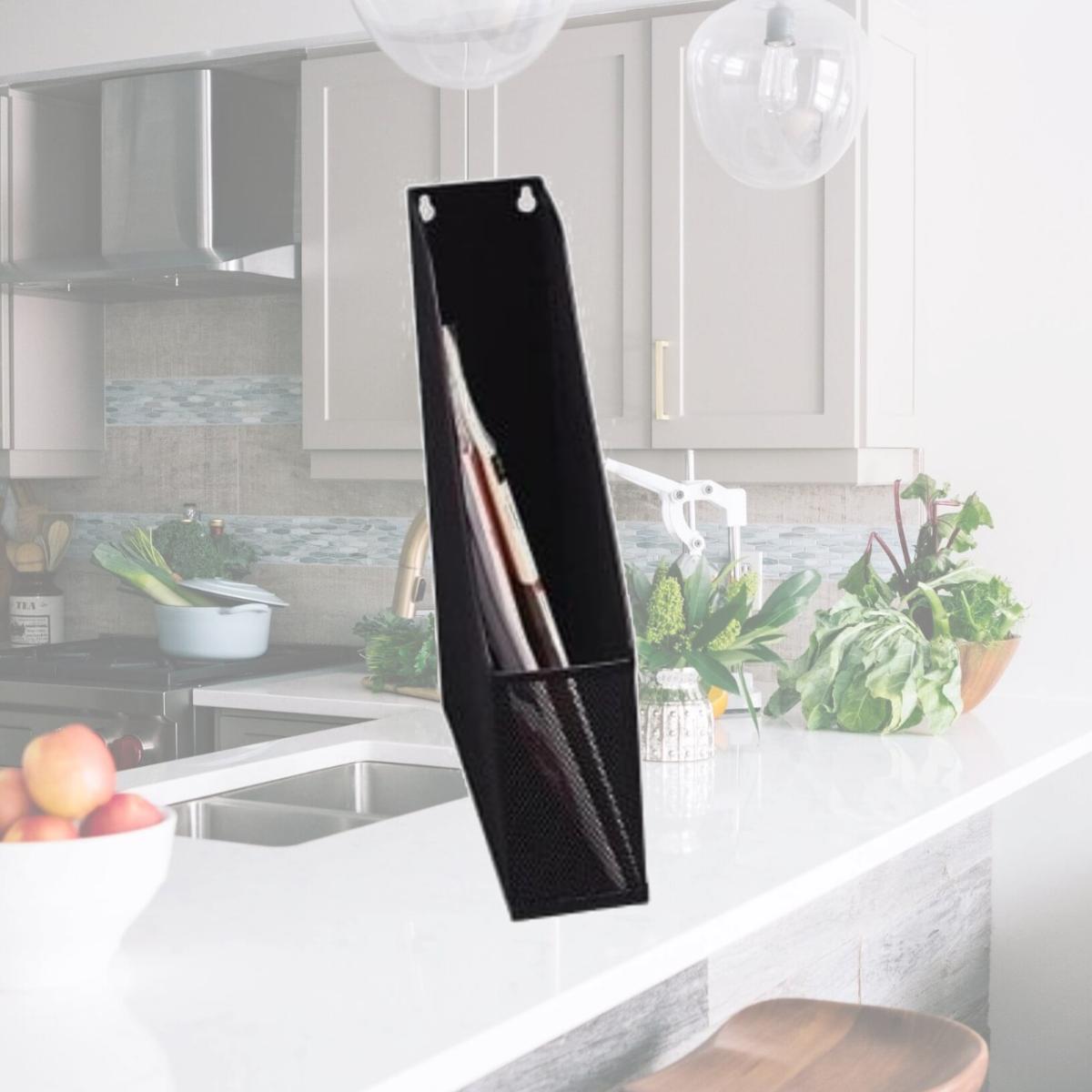 Picture of YBMHome 1101 Magazine Holder- Mesh Steel -Black