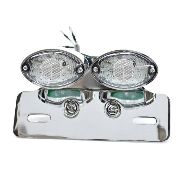 Tl-gj-034-2m Cateye Double Led Integrated Taillight, Chrome