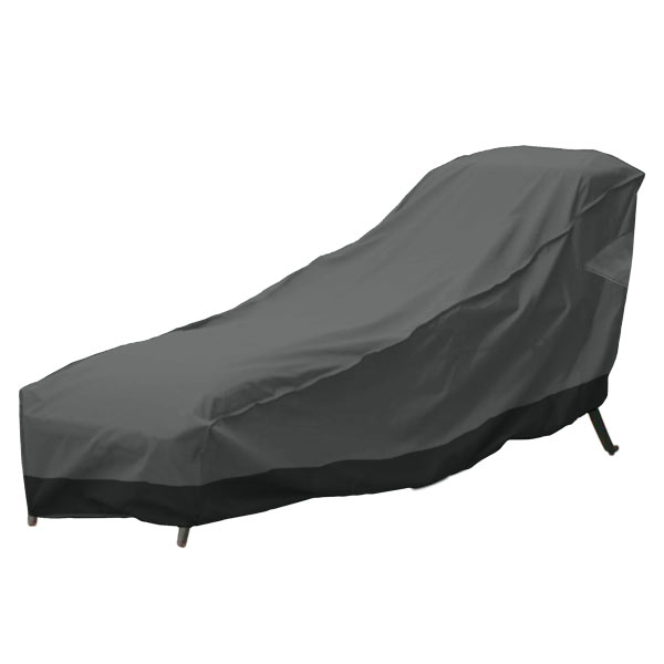 Chair-66l 66 X 31 In. Outdoor Patio Chaise Lounge Chair Cover, Dark Grey With Black Hem