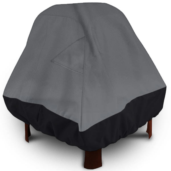 Fire-35 35 In. Patio Stand-up Fire Pit Outdoor Cover, Dark Gray With Black Hem