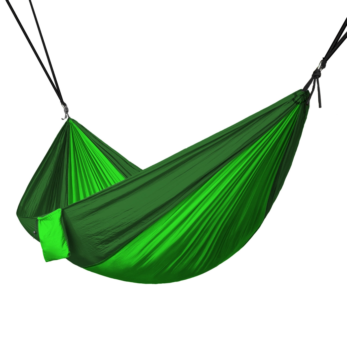 Ham-002 Portable 2 Person Hammock Rope Hanging Swing Camping - Fruit Green & Dark Green